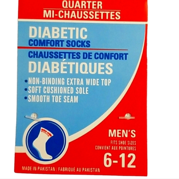 6 Pairs Special Quarter High Diabetic Comfort Socks - Picture 3 of 3